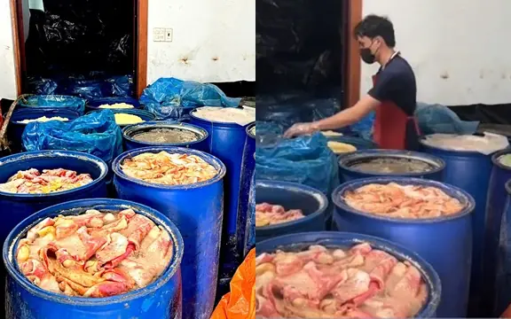 Tận thấy cơ sở sản xuất lạp xưởng từ nguyên liệu th:ối r:ữa khiến ai cũng rùng mình