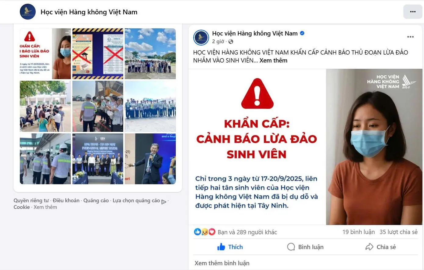 3 ngày 2 tân sinh viên mất tích: Học viện Hàng không Việt Nam cảnh báo khẩn