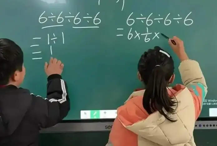 Bài toán tiểu học "6 : 6 : 6 : 6 = ?" khiến phụ huynh và cô giáo tranh cãi, kết quả bằng 1 là sai hoàn toàn