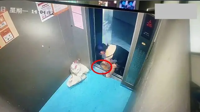 Khoảnh khắc 15 giây: Tưởng không ai nhìn thấy, người phụ nữ làm chuyện đáng xấu hổ trong thang máy