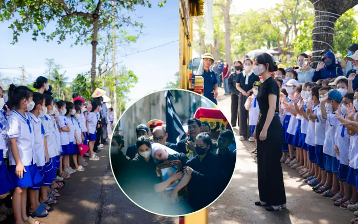 Vụ bé trai 7 tuổi và bố tuvong do ngạt khí máy phát điện ở Nghệ An: Nghẹn lòng khoảnh khắc hàng trăm học sinh xếp hàng tiễn bạn về nơi an nghỉ cuối cùng
