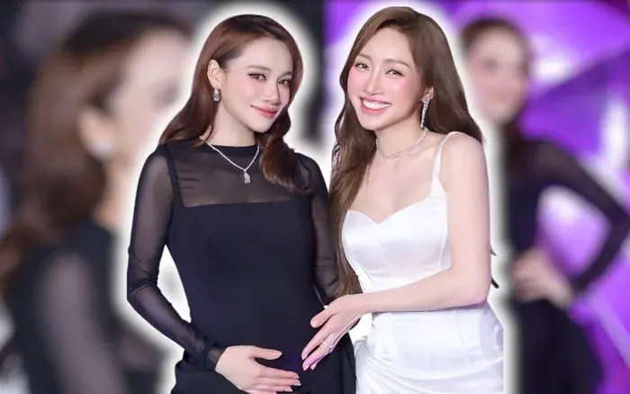 Nhã Phương bầu 5 tháng vẫn quyến rũ với đầm bó sát, đọ sắc 'một chín một mười' với vợ Chi Bảo