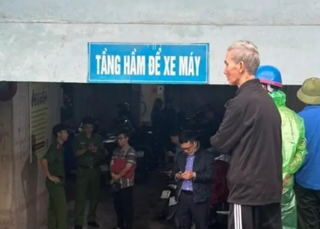 Tá hỏa phát hiện bảo vệ tòa nhà chung cư tuvong dưới tầng hầm