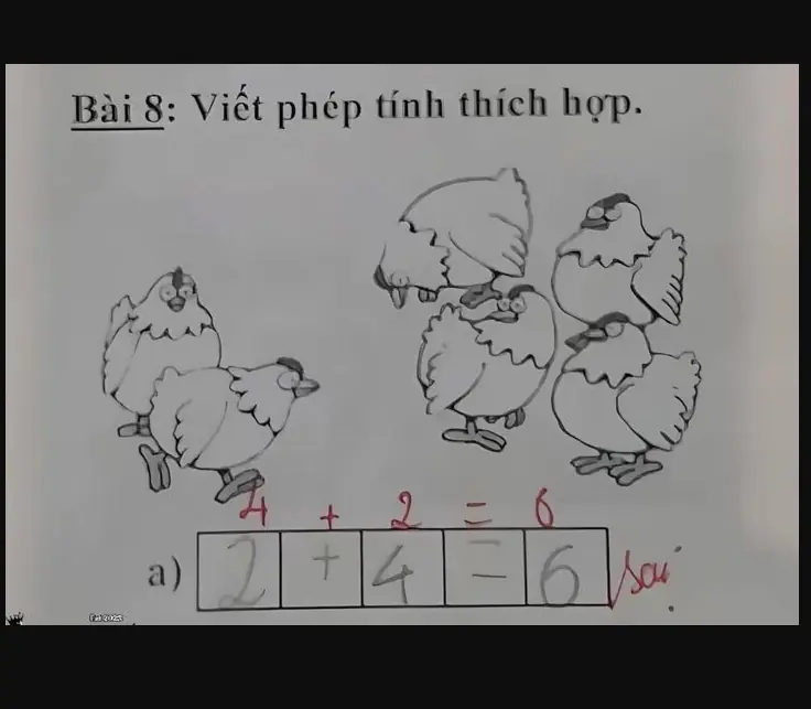 Bài toán lớp 1 khiến cộng đồng mạng chia phe tranh luận