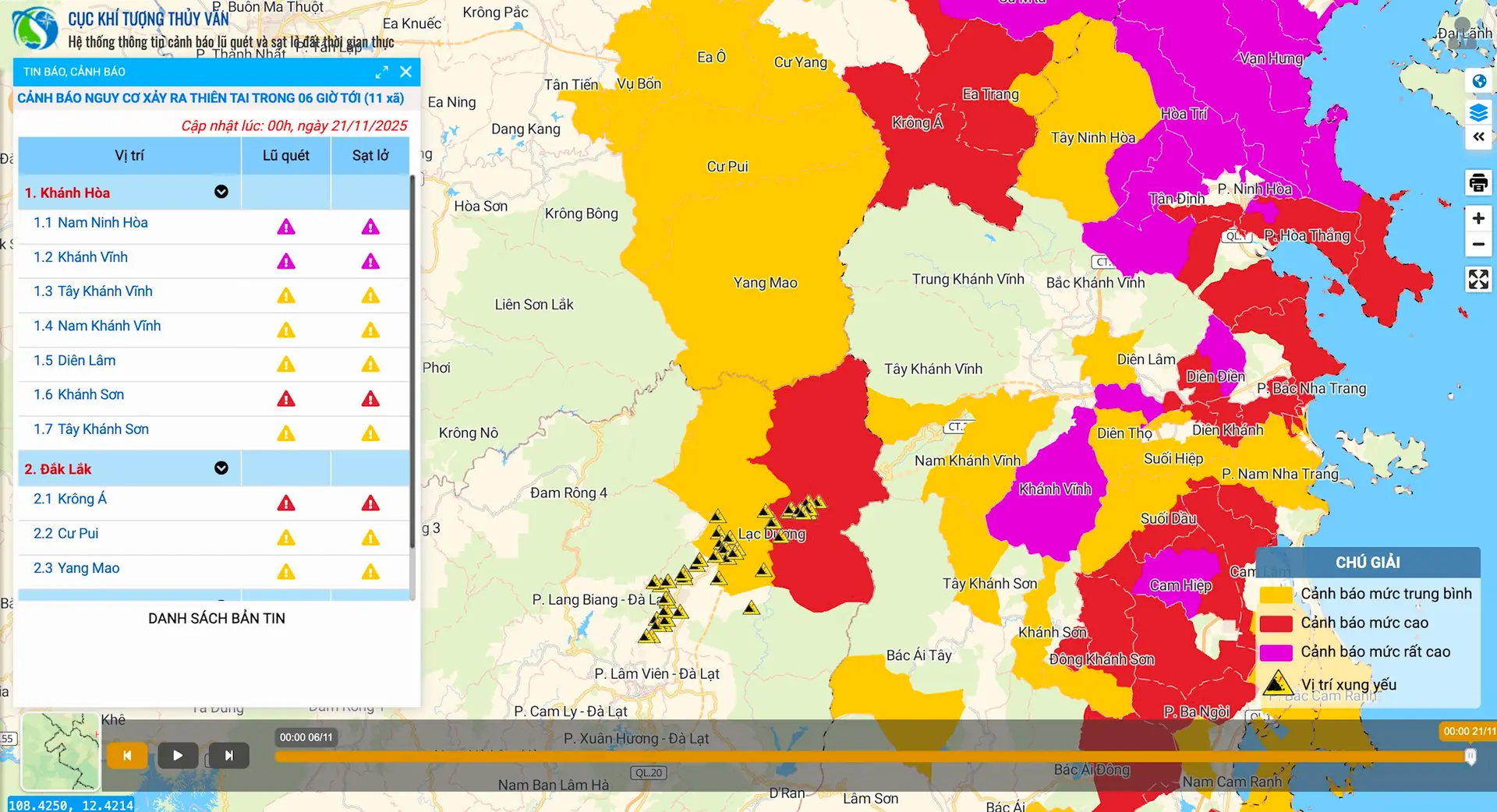 Người dân TP. Đà Nẵng, Quảng Ngãi, Gia Lai, Đắk Lắk, Khánh Hòa, Lâm Đồng lưu ý!