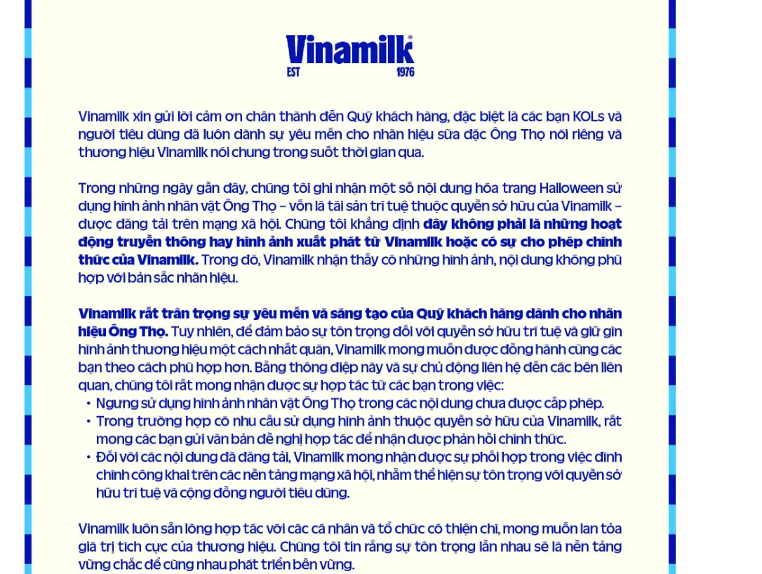 Hãng sữa quốc dân Vinamilk thông báo khẩn ngay đầu năm 2026